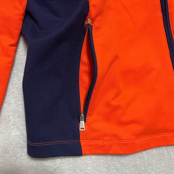 L-RL Ralph Lauren Active Women's XL Orange Navy Full Zip Stretch Athletic Jacket - Picture 4 of 13